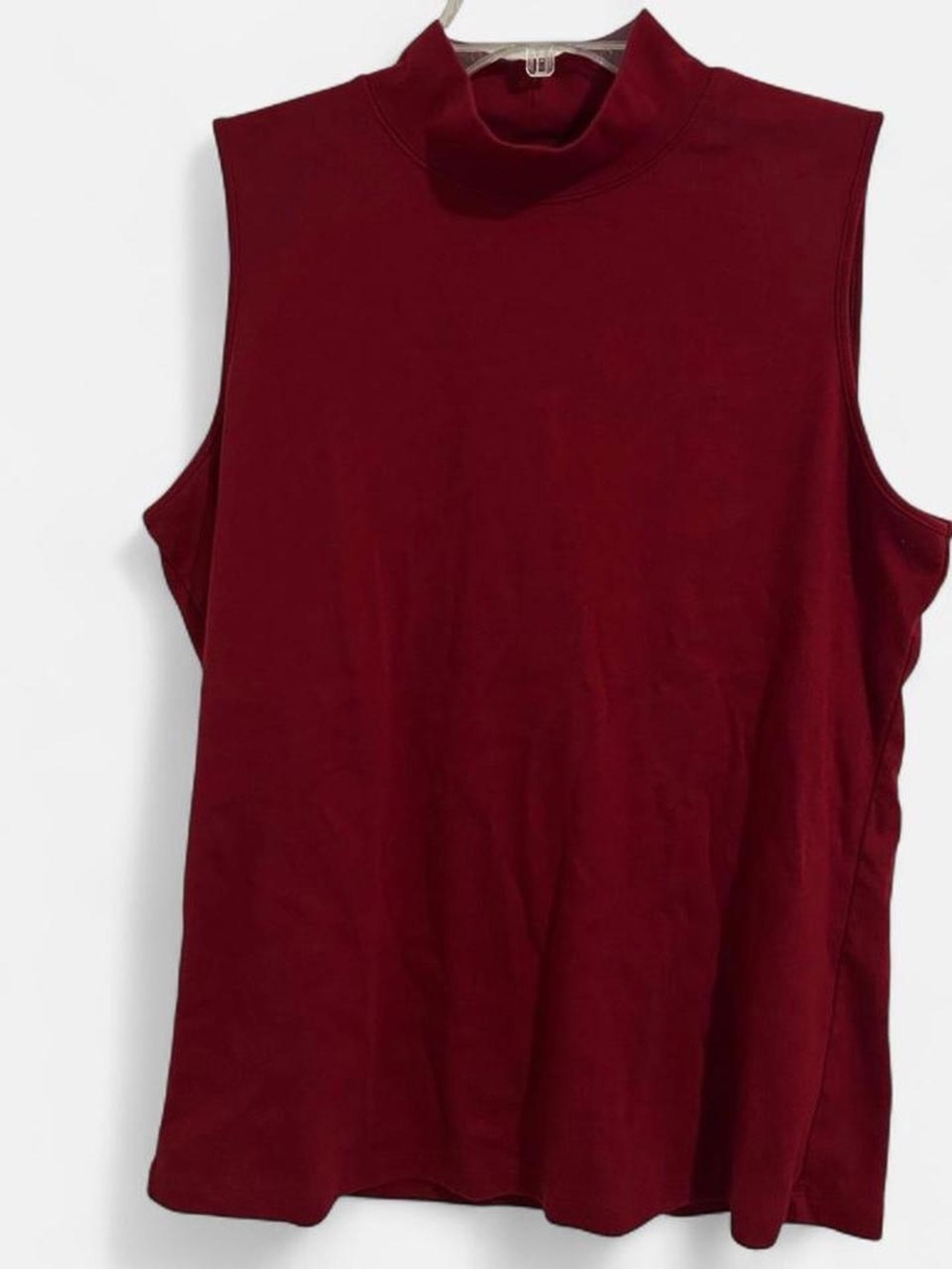 Karen Scott Sleeveless Mock Neck Tank in Burgundy
